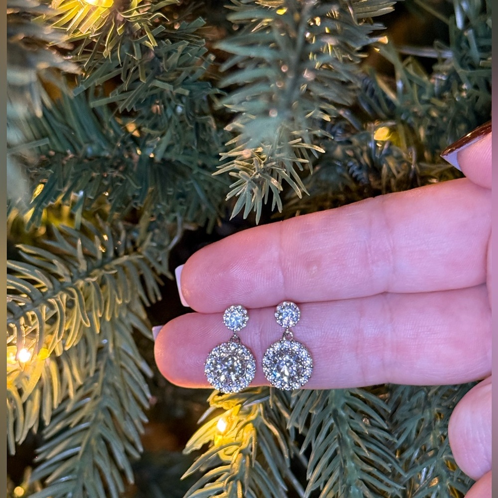 1 CT Each Moissanite Dangle Earrings | GRA Certified